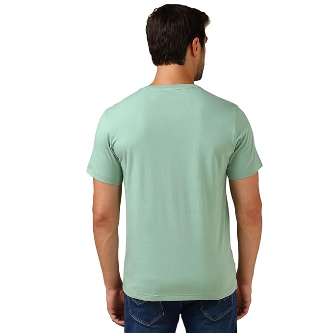 Van Heusen Men's Cotton Regular Fit Solid T-Shirt Crew Neck, Short Sleeves