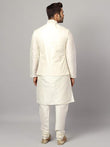 Uri and MacKenzie Men's Silk Blend Kurta Pyjama with Stylish Embroidered Ethnic Jacket