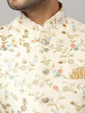 Uri and MacKenzie Men's Silk Blend Kurta Pyjama with Stylish Embroidered Ethnic Jacket