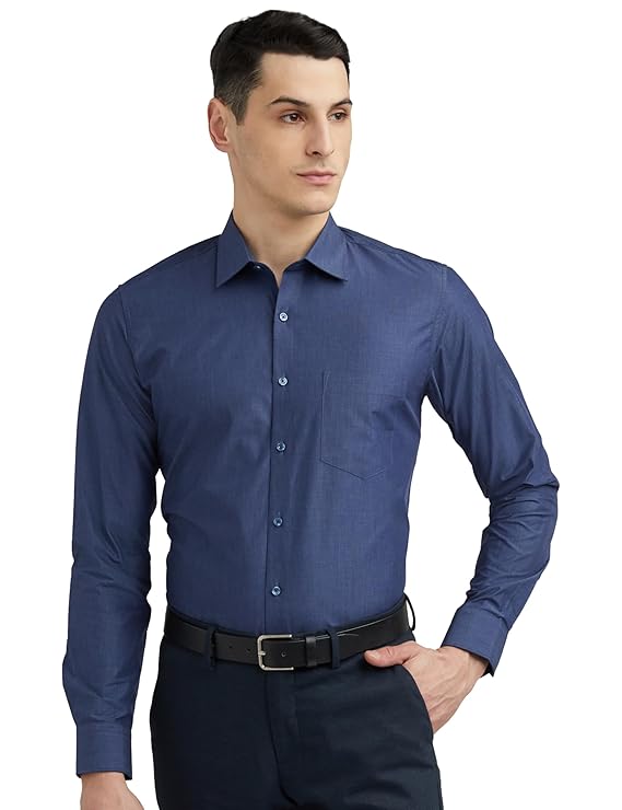 Van Heusen Solid Formal Shirt for Men| Premium Cotton| Full Sleeves| Slim Fit |Breathable Fabric
